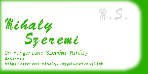 mihaly szeremi business card